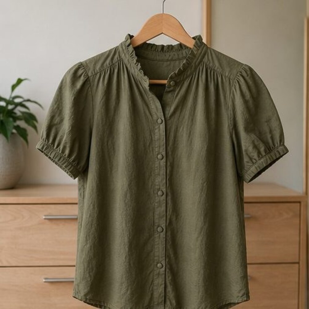Camel Smocked Top